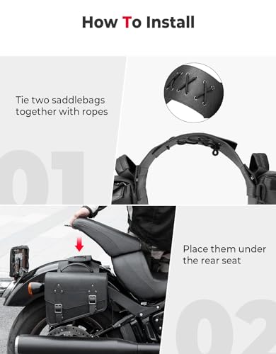 KEMIMOTO Motorcycle Saddlebags Leather Side Bags - Image 4