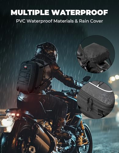 KEMIMOTO Motorcycle Tail Bag, Waterproof Rear Seat - Image 4