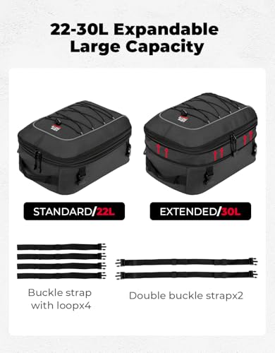 KEMIMOTO Motorcycle Tail Bag, Waterproof Rear Seat - Image 2