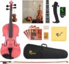 Poseidon Kids 1/2 Size Pink Violin Set