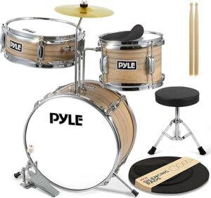 Pyle Kids Drum Set, 3 Piece Junior Kit