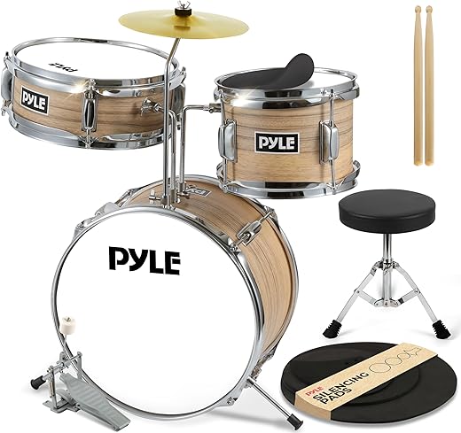 Pyle Kids Drum Set, 3 Piece Junior Kit