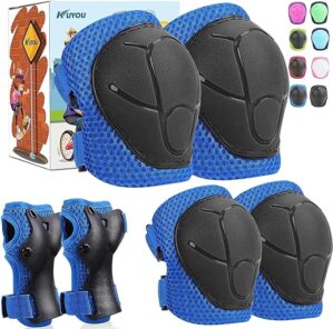 KUYOU Kids Knee Elbow Pads Protective Gear Set