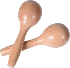 DOMG Kids Wooden Maracas Shaker Instrument