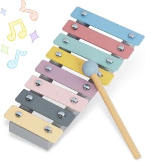 WoodenEdu Kids Xylophone Musical Toy With Mallets