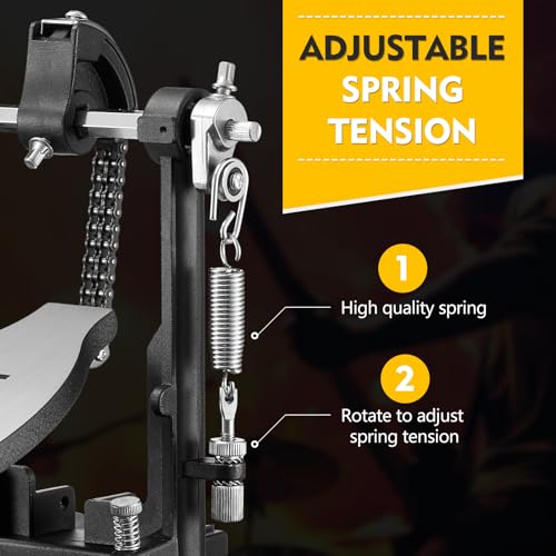 KINGDO CYMBALS Double Chain Bass Drum Pedal Set - Image 3