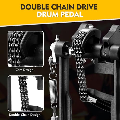KINGDO CYMBALS Double Chain Bass Drum Pedal Set - Image 4