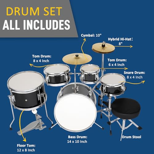 Ktaxon 5-Piece Junior Drums Set With Stool - Image 5