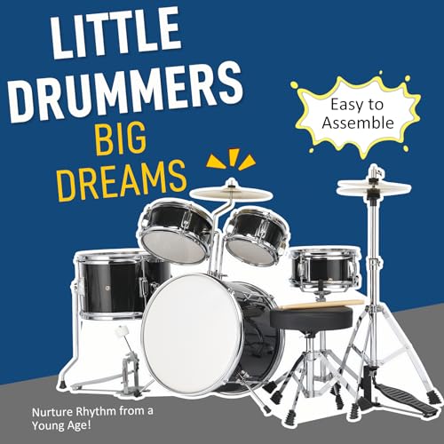 Ktaxon 5-Piece Junior Drums Set With Stool - Image 2