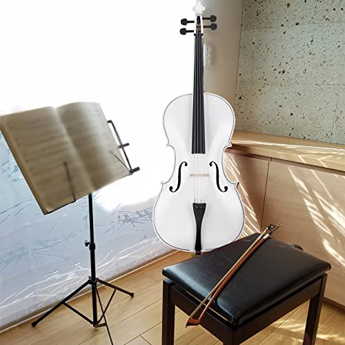 Ktaxon Beginner 4/4 Acoustic Cello Set, White - Image 2