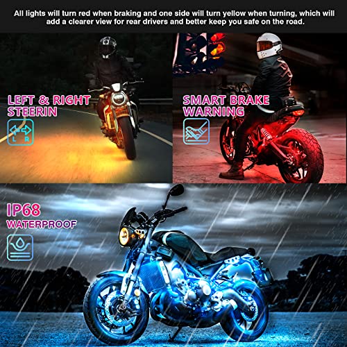 LD DARKEAGLE Motorcycle LED Light Kit With Brake - Image 3