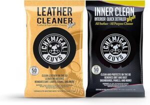 Chemical Guys Leather Cleaner & Interior Quick Detailer Wipes 2 Pack