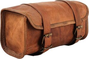 The Vintage Stuff Leather Handlebar Bag Brown Saddle