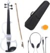 Cecilio Left-Handed Solid Wood Pearl White Electric Violin