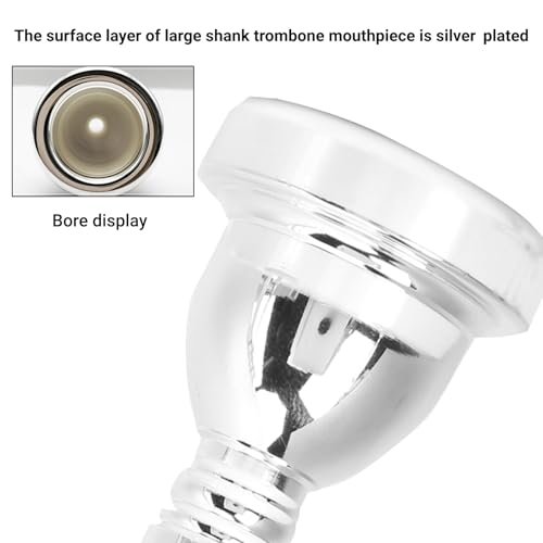 LiebeWH Silver Plated Trombone Mouthpiece Large Shank - Image 4
