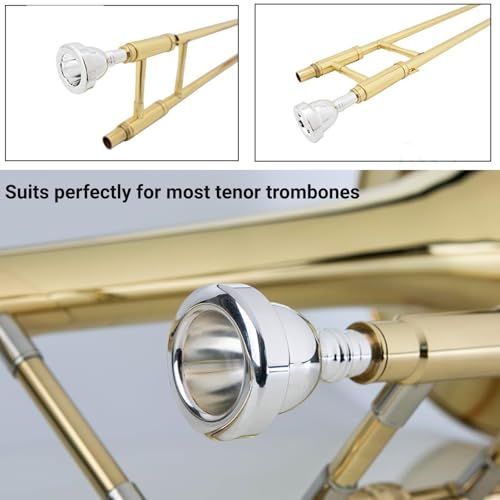 LiebeWH Silver Plated Trombone Mouthpiece Large Shank - Image 5