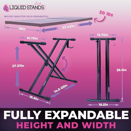 Liquid Stands Adjustable X Style Piano Keyboard Stand - Image 2