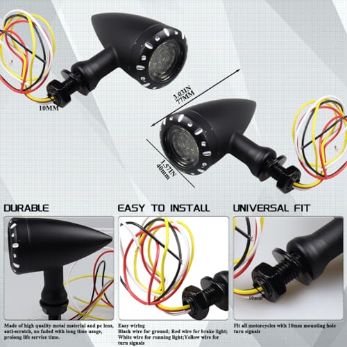 LIUJJYH Universal Rear LED Turn Signals Brake Lights - Image 3