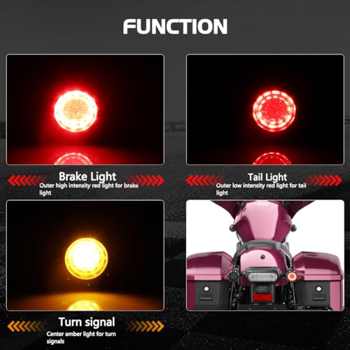 LIUJJYH Universal Rear LED Turn Signals Brake Lights - Image 2