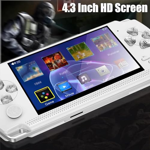 LKTINA Handheld Game Console, Built-In 1200 Games 4.3’’ HD Screen Retro Gaming System, Support TV Output, Portable Rechargeable Game Console With Dual Joystick, Best Gift For Kids And - Image 3