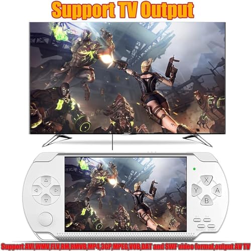LKTINA Handheld Game Console, Built-In 1200 Games 4.3’’ HD Screen Retro Gaming System, Support TV Output, Portable Rechargeable Game Console With Dual Joystick, Best Gift For Kids And - Image 5