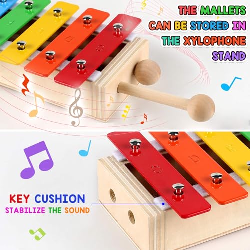 LOOIKOOS Xylophone For Kids With Mallets - Image 2