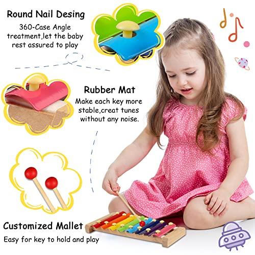 LOOIKOOS Xylophone For Kids With Mallets - Image 2