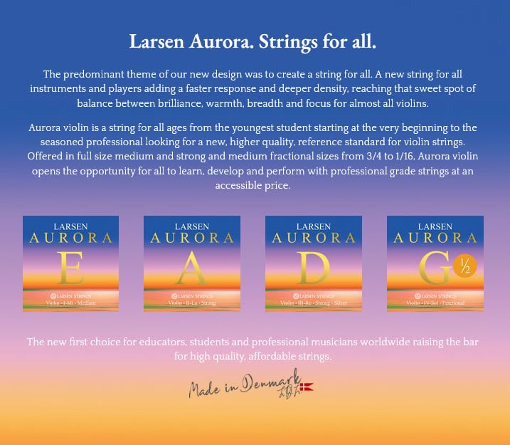 LS Larsen Strings Aurora Violin Strings Set 4/4 Medium - Image 2