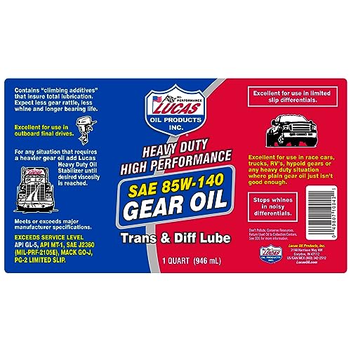 LUCAS Heavy Duty SAE 85W-140 Gear Oil - Image 3