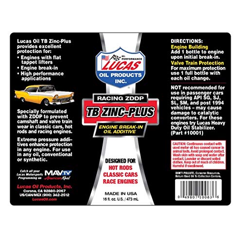 Lucas Oil Engine Break-In Oil Additive 10063 - Image 4