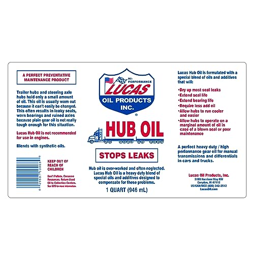 Lucas Oil Hub Oil - 1 Quart 10088 - Image 3