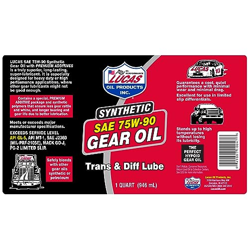 Lucas Oil SAE 75W-90 Synthetic Gear Oil - 1 Quart - Image 3