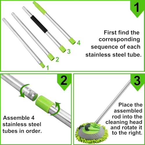 LumiMokki Car Wash Mop Kit With Long Handle - Image 5