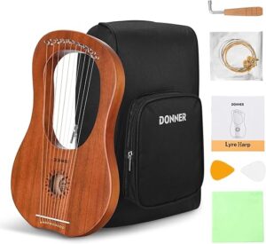Donner Lyre Harp DLH-002, 10 Strings Mahogany