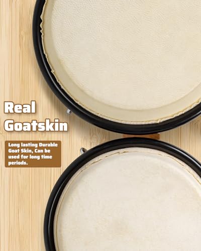 lyumengg Bongo Drums Set Natural Finish - Image 3