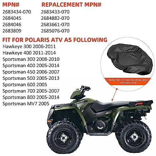 M MATI ATV Seat Cover Compatible With Polaris Sportsman 500 400 300 700 450 600 800 MV7 Hawkeye, MPN# 2683434-070 - Image 2