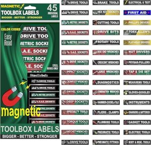Steellabels Magnetic Tool Box Organizer Labels (Green)