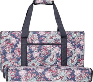 GUSTARIA Mah Jongg Bag, Blue And Red Printed