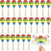 Tideme Maracas For Adults – Multi-Colored Wooden