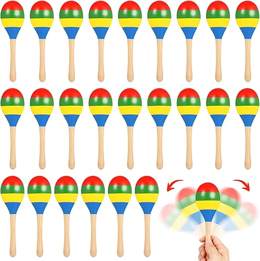 Tideme Maracas For Adults - Multi-Colored Wooden
