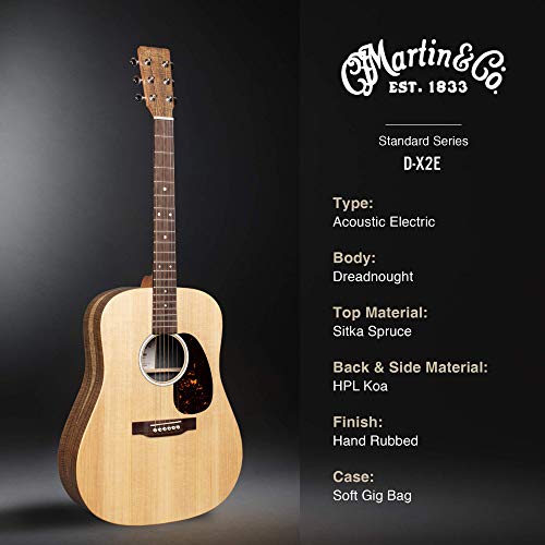 MARTIN X Series D-X2E Acoustic-Electric Guitar - Image 5