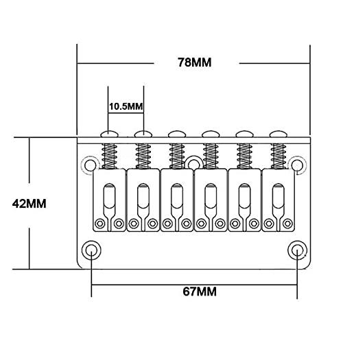 MAXCHEER 78mm Fixed Hardtail Bridge For Guitar - Image 5