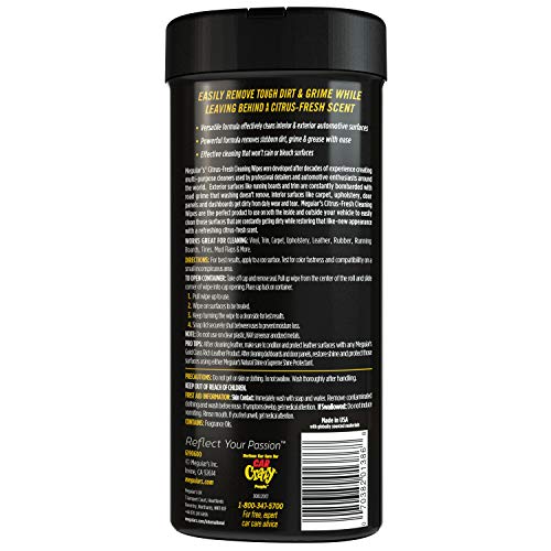 Meguiar's Citrus-Fresh Multi-Surface Cleaning Wipes - Image 2