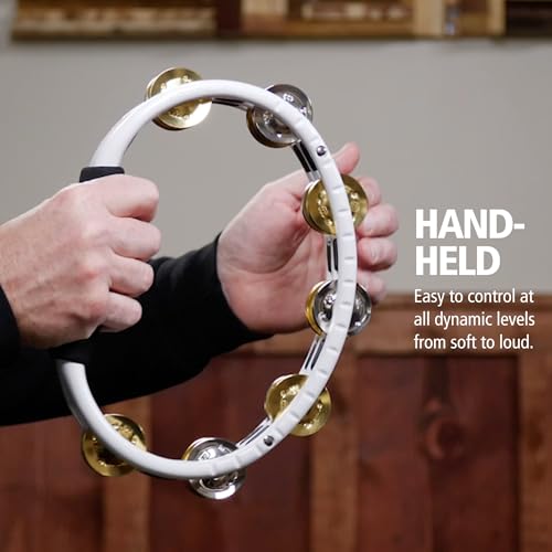 Meinl Percussion Traditional Tambourine, Half-Moon Shape, TMT1M-WH - Image 2