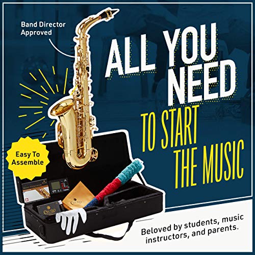 Mendini by Cecilio Eb Alto Saxophone With Accessories - Black & Gold - Image 2