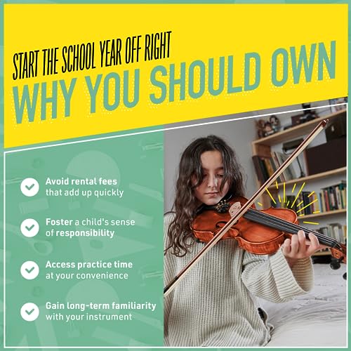 Mendini by Cecilio Violin For Kids & Adults - 1/4 MV300 - Image 3