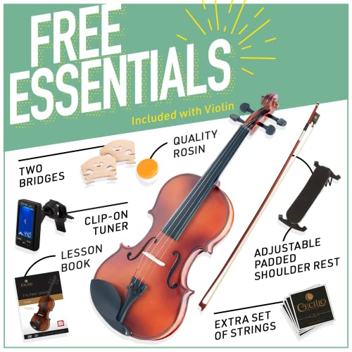 Mendini by Cecilio Violin For Kids & Adults - 1/4 MV300 - Image 5
