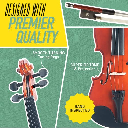 Mendini by Cecilio Violin For Kids & Adults - 4/4 MV Kit - Image 4