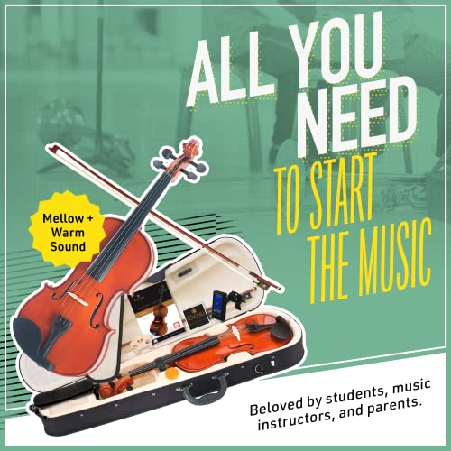 Mendini by Cecilio Violin For Kids & Adults - 4/4 MV Kit - Image 2