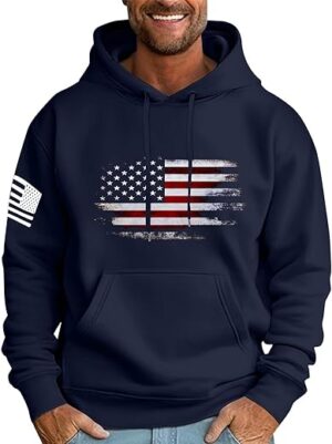 Generic Mens Graphic Hoodie Drawstring Long Sleeve Hooded Sweatshirts Trendy Soft Comfy Pullover Hoodies with Pockets
